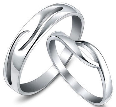 Ezüst Couple Rings with Cutout water Design
