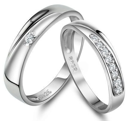 Ezüst Couple Wedding Rings