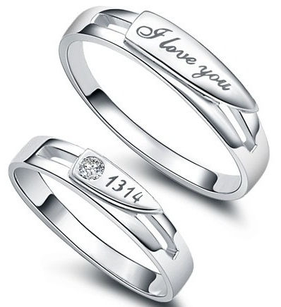 Graviravimas Silver Couple Rings