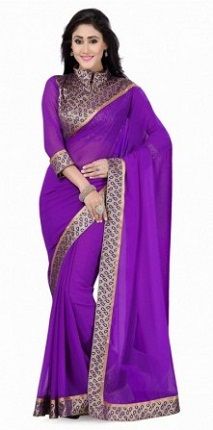 violet-saree-with-black-lace-design