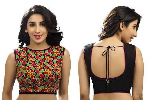 Simple Blouse Designs-Synthetic Embroidery Blouse 4