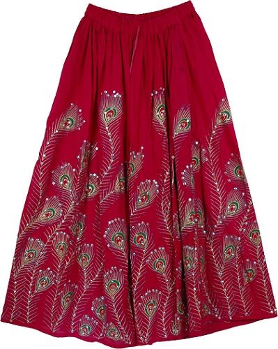 adâncime Pink Sequined Long Boho Skirt longskirt - thelittlebazaar.c