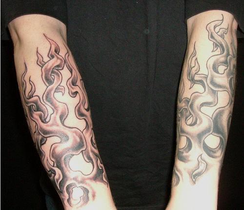 The Burning Flame Tattoos on Arm