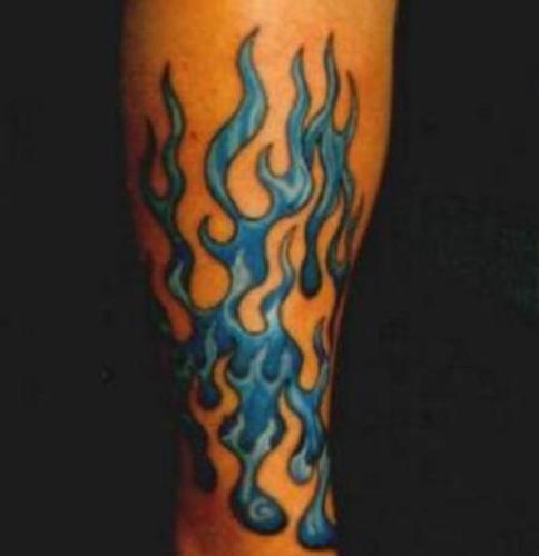 Mėlyna Flame Tattoos For Men