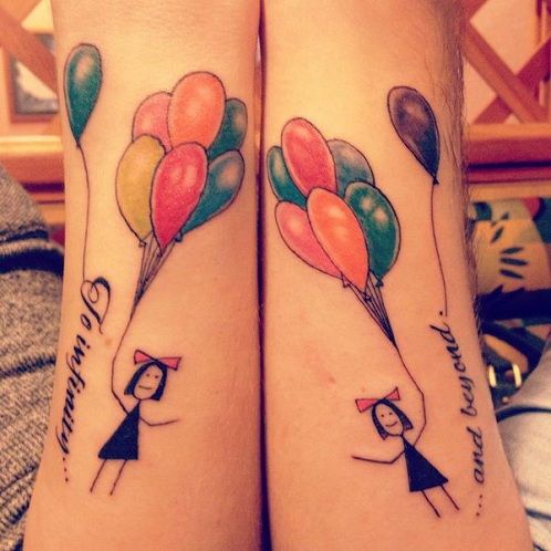 Prietenie Balloon Tattoos Designs