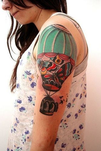scânteietor Hot Air Balloon Tattoo Design