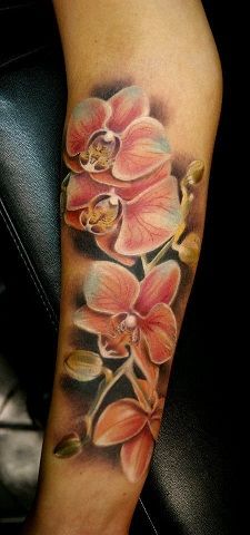 Orchidėja type Tribal Flower Tattoo