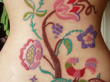 Designer Crochet Flower Tattoos