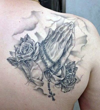 IMÁDKOZÁS HANDS TATTOO WITH ROSES
