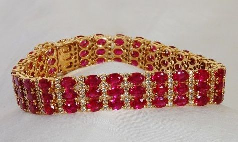 Multi row ruby bracelet