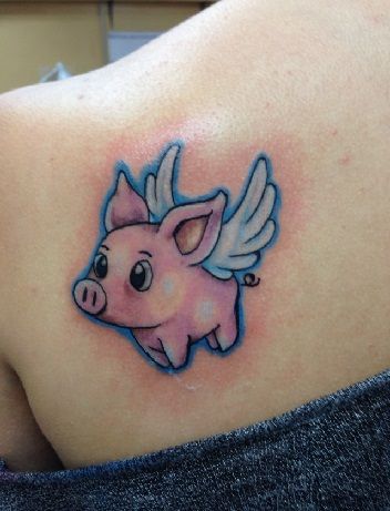 angyal type Pig Tattoo