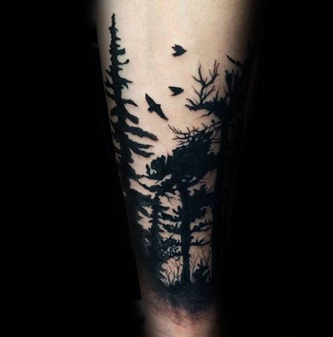 Trdno Black Tree Tattoo Design