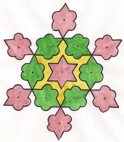 The Indian dotted rangoli design