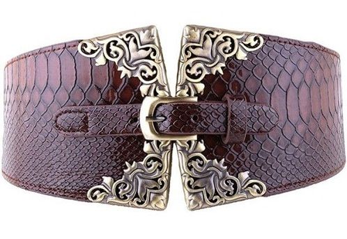 Kača Designer Wide Maroon Leather Belt