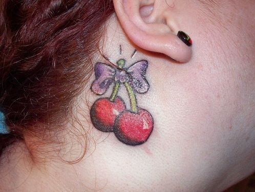 Íj over Cherry Tattoo