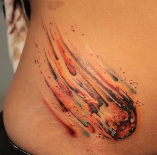  Fiery Comet Celestial Tattoo