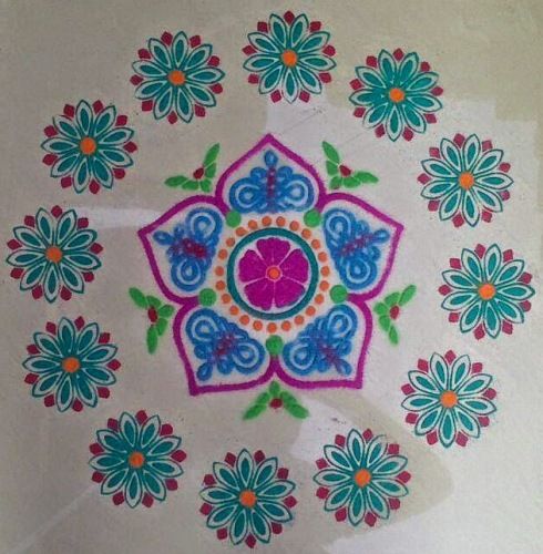 The floral rangoli for new year #2