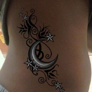 Pusmėnulis Moon white Tattoo Design