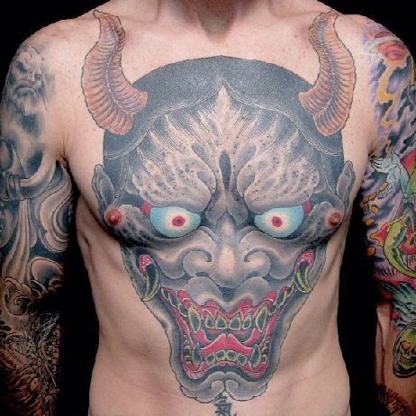 Japanese pattern demon tattoo