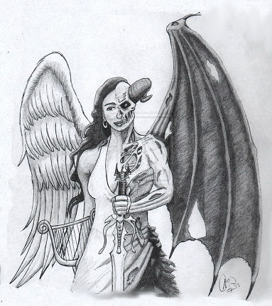 angyal style demon tattoo