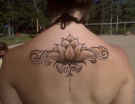 Shoulder Henna Designs-lotus in shoulder