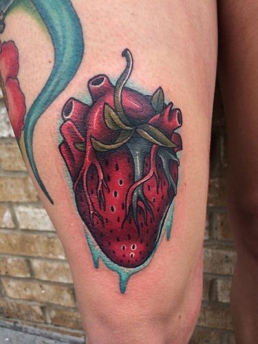Braškės Heart Tattoo