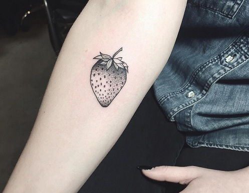 Negru and White Strawberry Tattoo