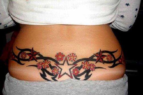 Csillogó Star Barbed Wire Tattoo Design