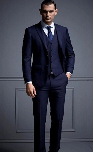 Tamsus blue business suit vest