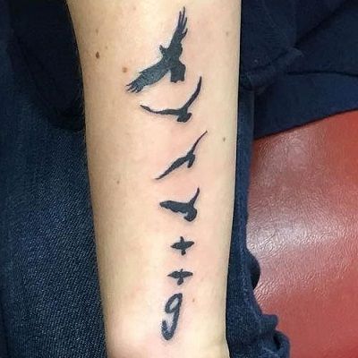 Flock of birds Memorial Tattoos