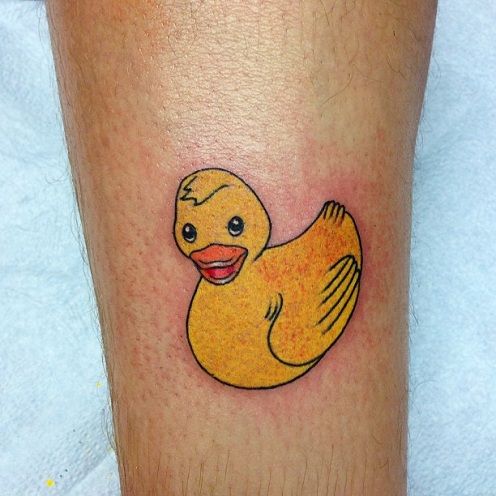 Sárga Duck Small Tattoo