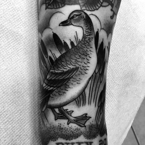 Negru and White Duck Tattoo
