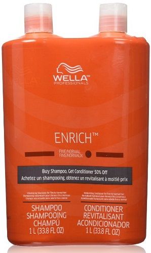 Wella Enrich Shampoo & Conditioner Course Hair Liter Duo 33.8 Oz