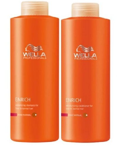 Wella Professional Enrich Shampoo & Conditioner For Straightened Hair