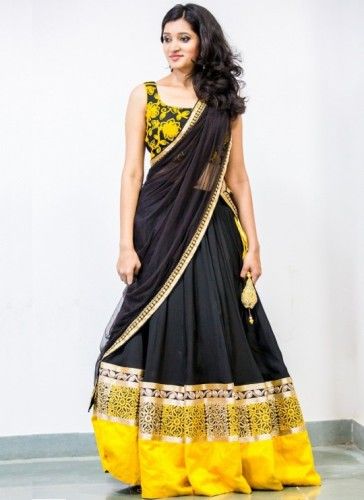 Yellow Blouse Designs-Yellow Blouse For Black Sarees 8