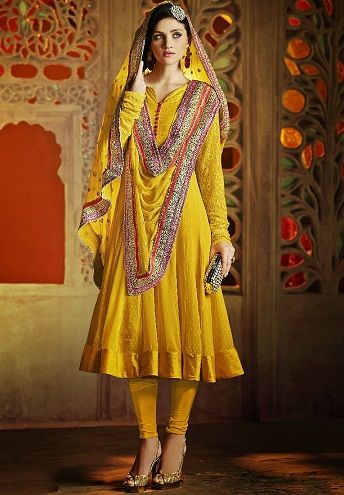 yellow frock suit designs